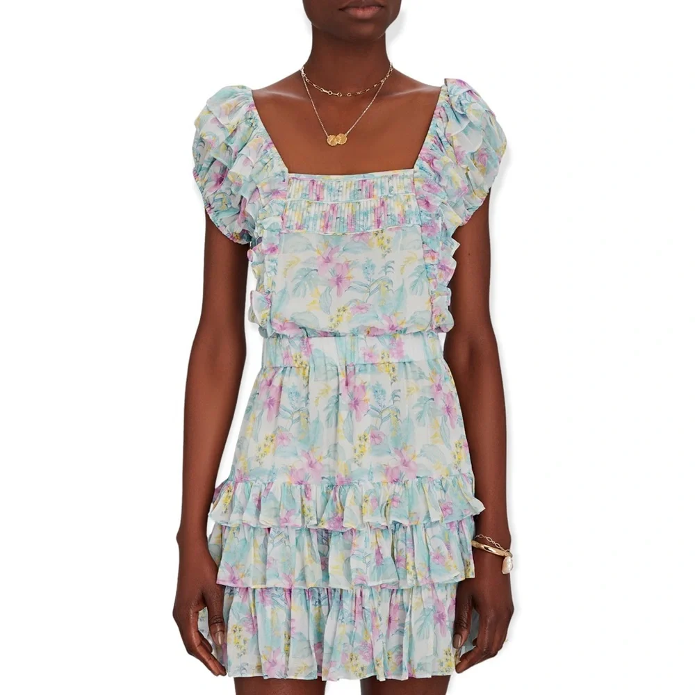 LOVESHACKFANCY Ivoire Floral Mini Dress
